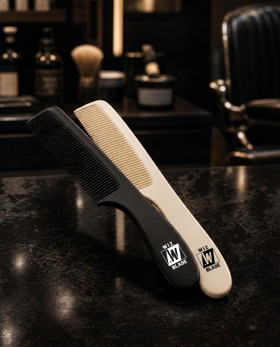 Wiz Blade Styling Comb — Black · Bone label