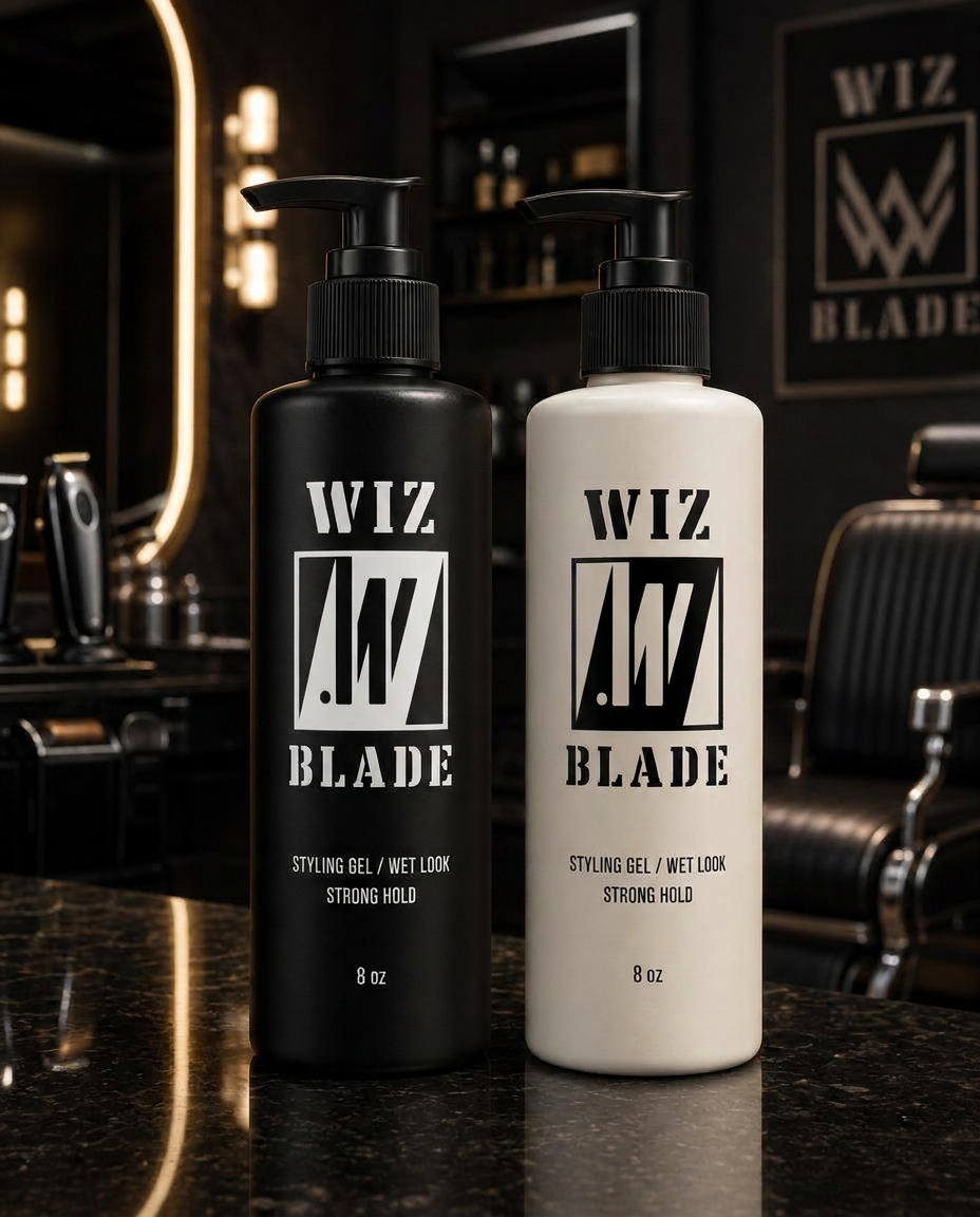 Wiz Blade Styling Gel — Black · Bone label