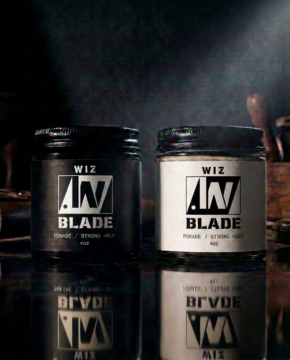Wiz Blade Pomade — Black · Bone label