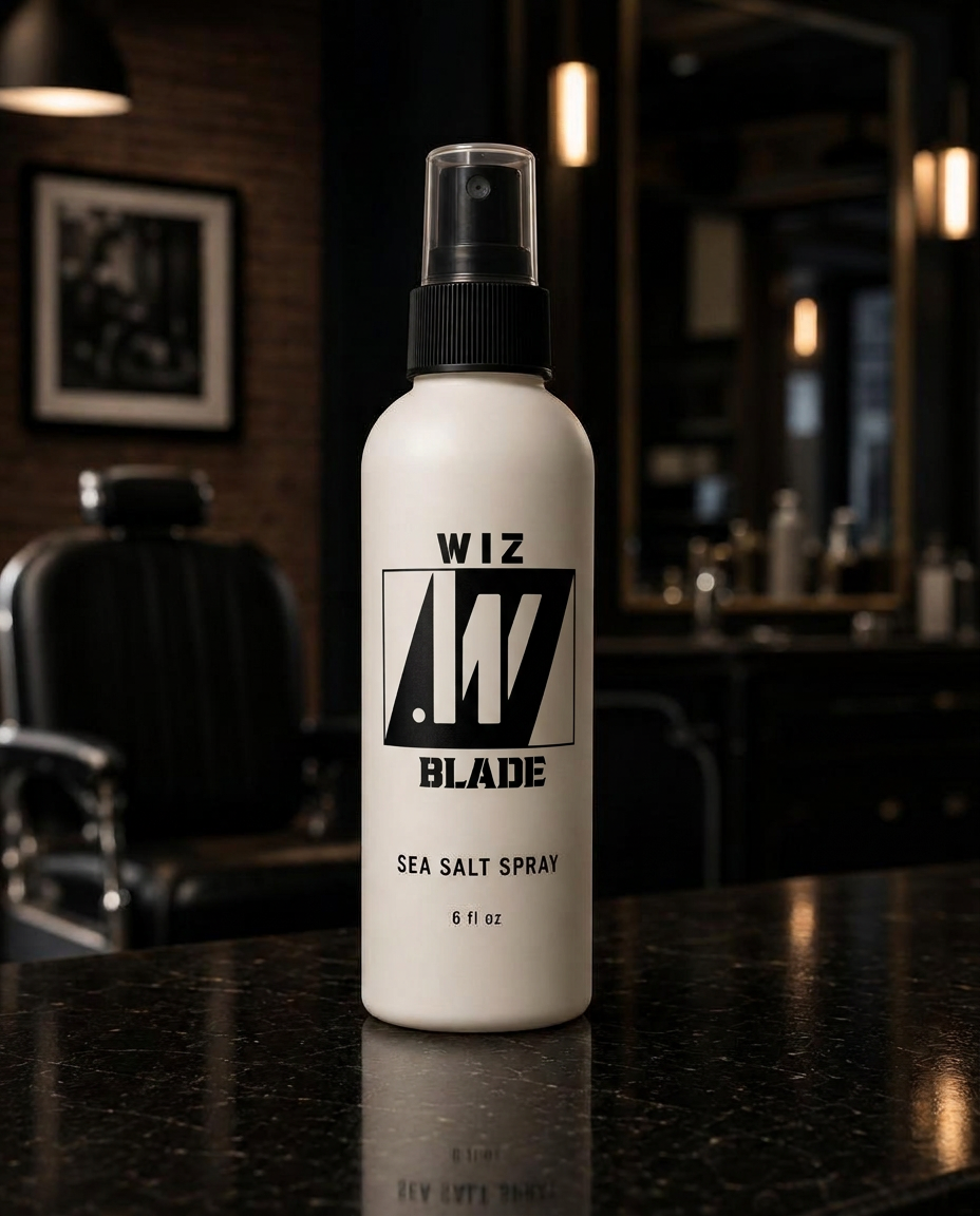 Wiz Blade Sea Salt Spray — Black · Bone label