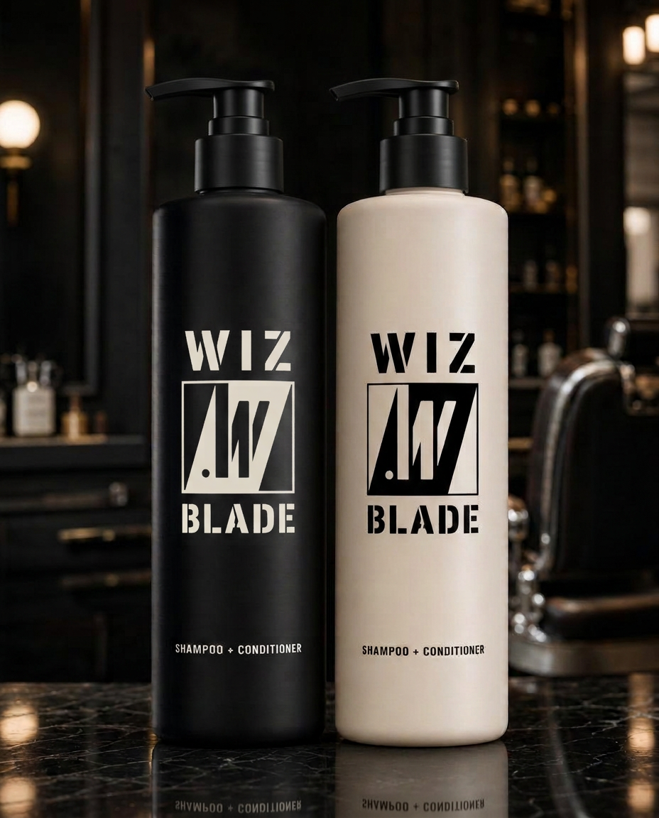 Wiz Blade Shampoo + Conditioner Set — Black · Bone label