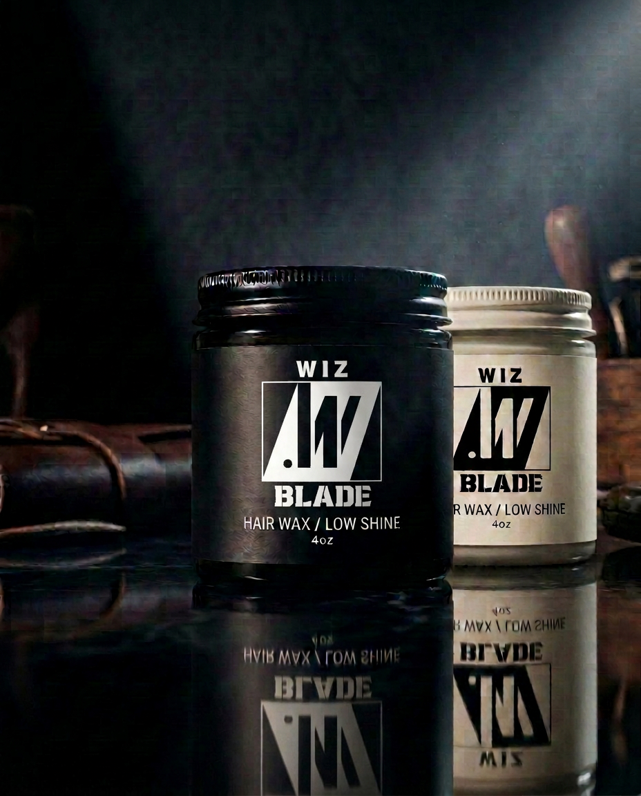 Wiz Blade Hair Wax — Black · Bone label