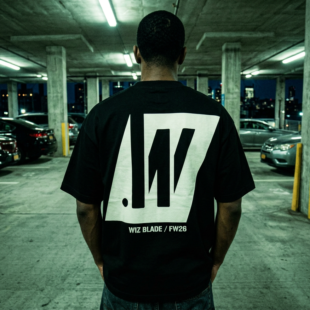 Blade Mark Back Print Tee / Black