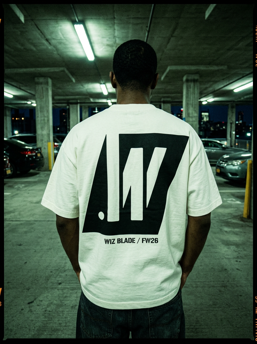 Blade Mark Back Print Tee / Bone